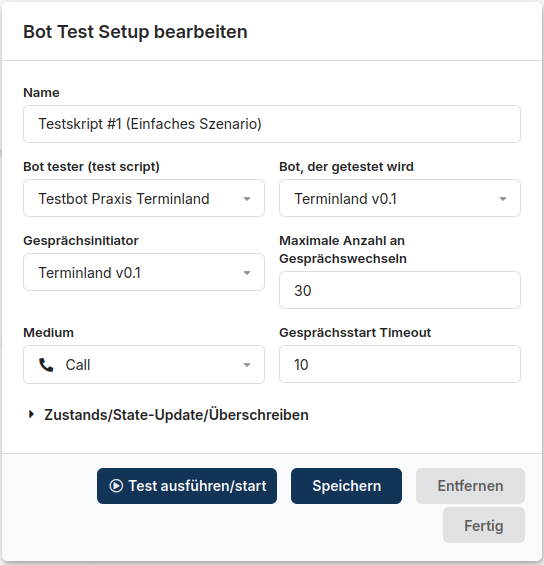 Integrierende Testeinrichtung zum automatisierten Testen von Agenten
