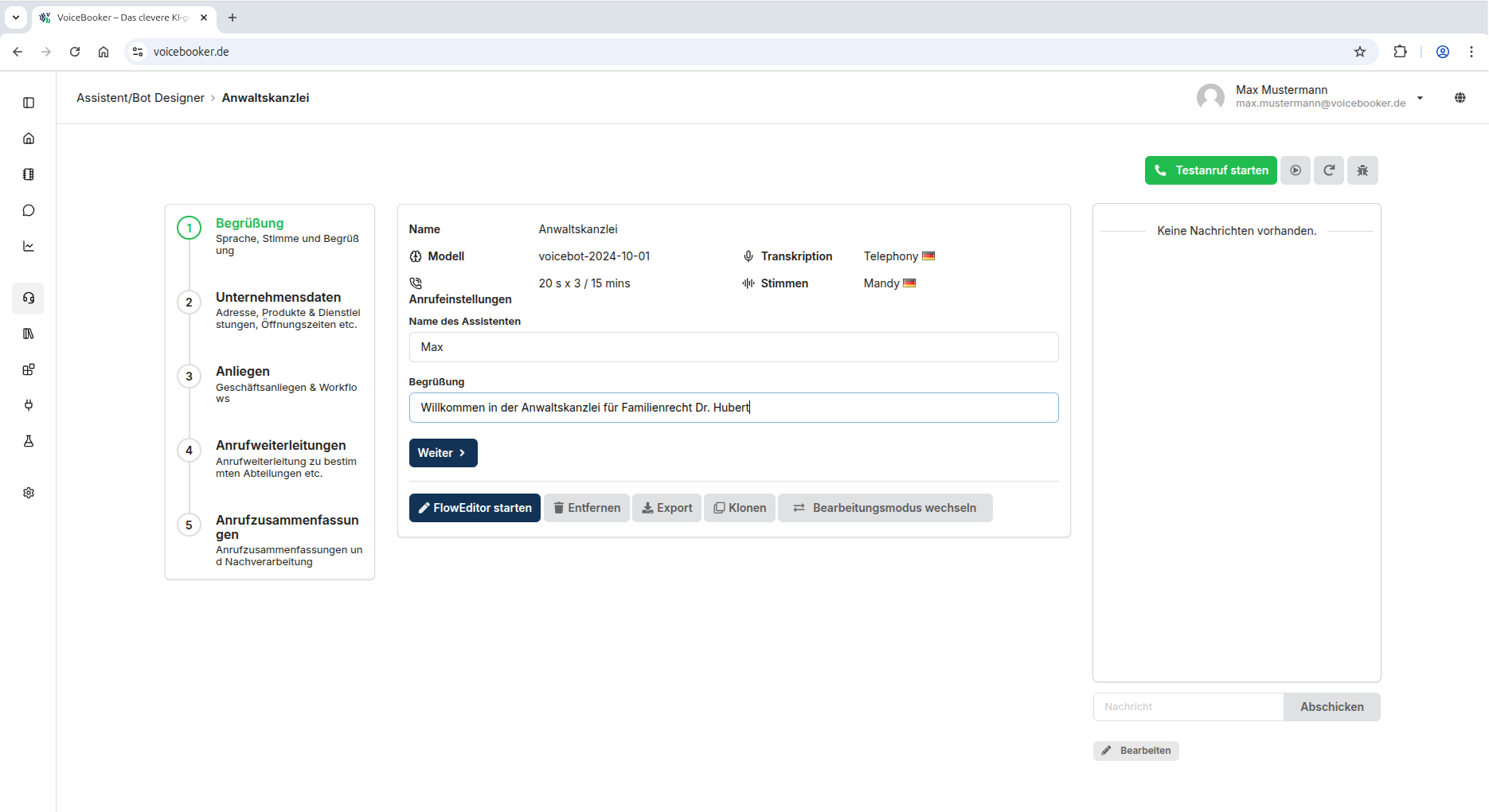 Modo asistente para una configuración rápida y guiada de su asistente de voz
